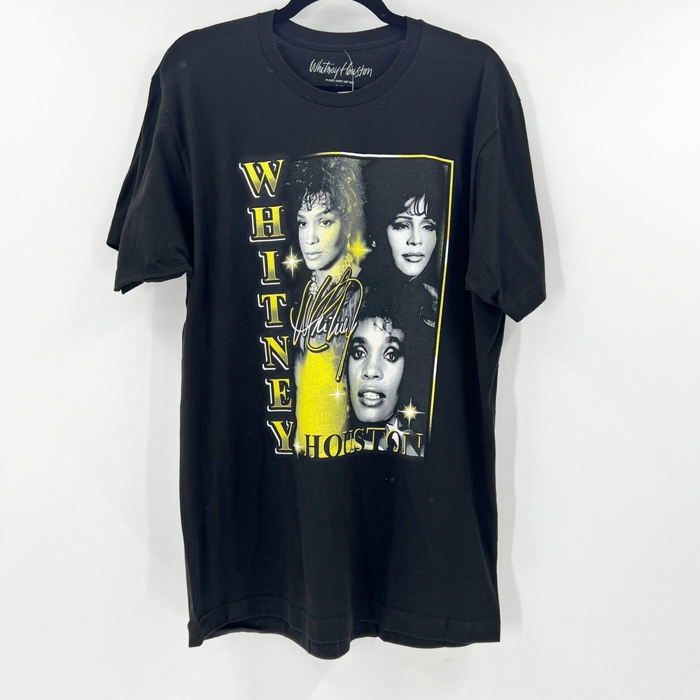 Whitney Houston T Shirt Graphic Tee Black Music Icon Pop Star L/G